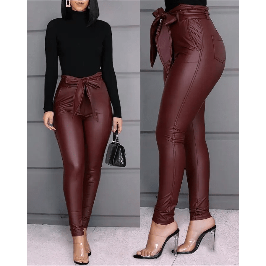 Faux Leather Leggings Plus Size Super Stretchy Spandex Clothing Pu Leather  Pant Tummy Control Oversized Pants Ouc088 