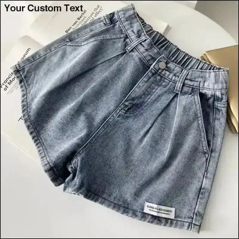 0196 denim shorts female summer new salad waist giant flaws