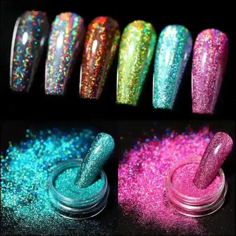 1 Box Hot Sale Holographics Nail Powders Laser Shiny