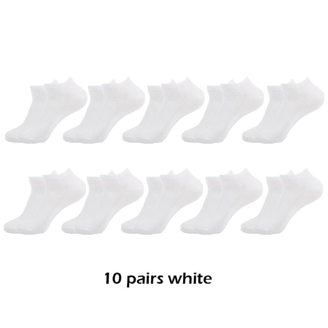 10 pairs/Lot Men Ankle Socks Breathable Comfortable Cotton White Grey Black Solid Boat Sock for Male Wholesale Price