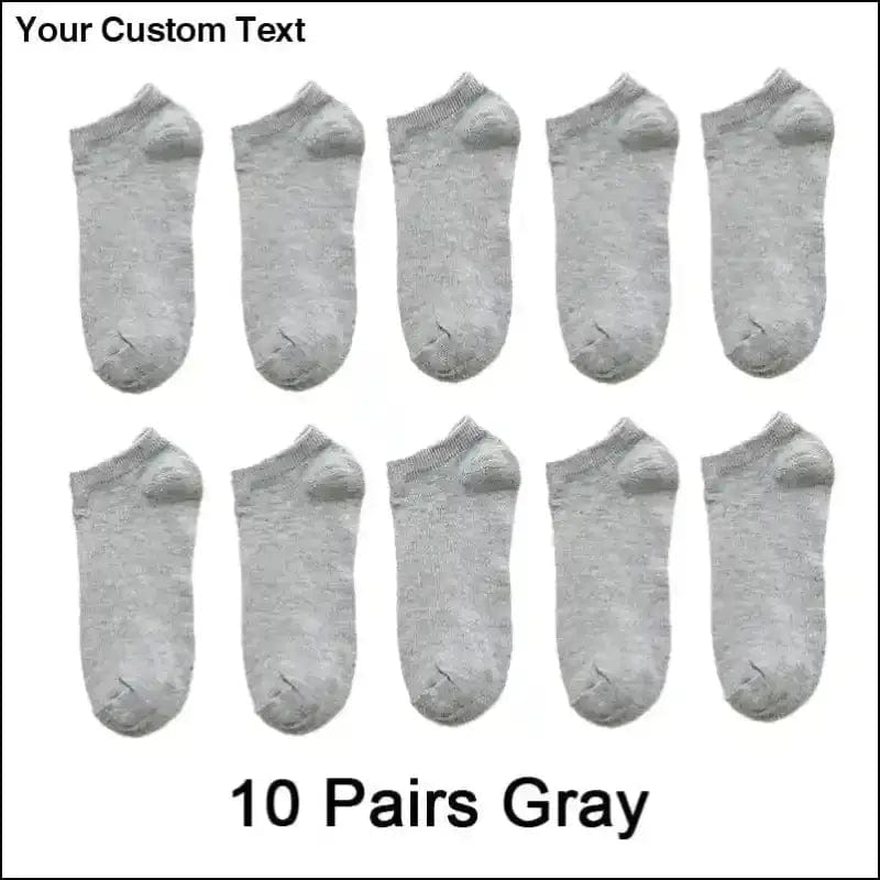 10 Pairs Women Breathable Sports socks Solid Color Boat