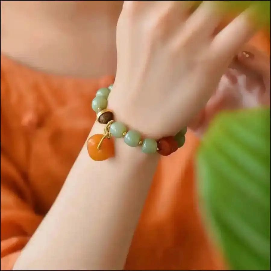 10 × 9mm bracelet jade delicate original - yellow noodles -