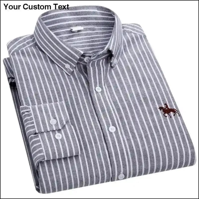 100% Cotton Oxford Plaid Solid Color Striped Shirt Tops