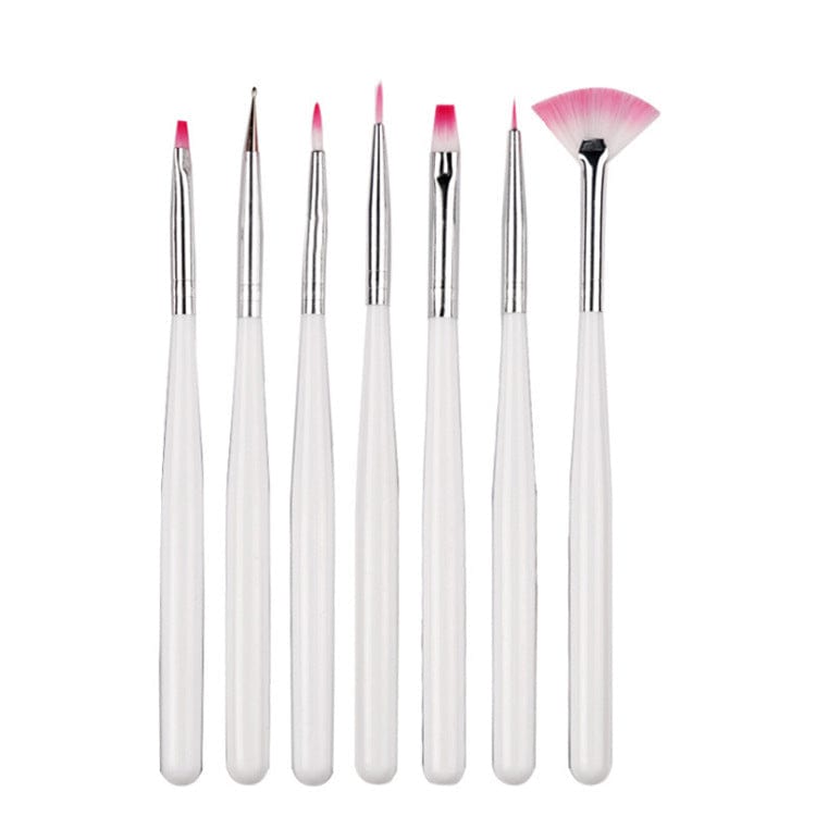 Nail tool nail pole set 7 packs of painted flower drawn pen nail oil glue thicker short pole nail set