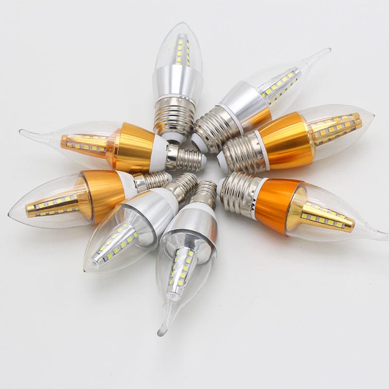 E14LED candle light bulb 5W small screw E27 white smooth light yellow light home energy-saving lamp LED spike tail