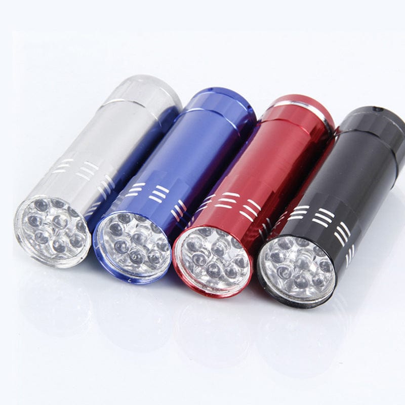 9LED flashlight mini hand electric aluminum alloy flashlight gift LOGO nine lamp flashlight