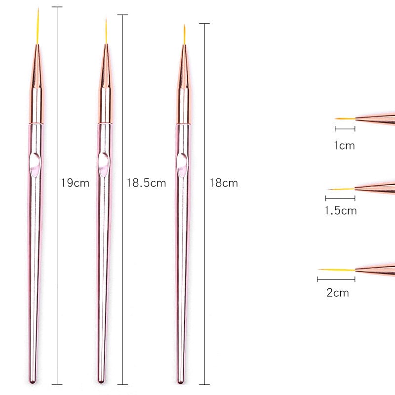 Cross-border Meijia Wire Pen 3 sets of rose gold plated rod painted brushed rubber color pen