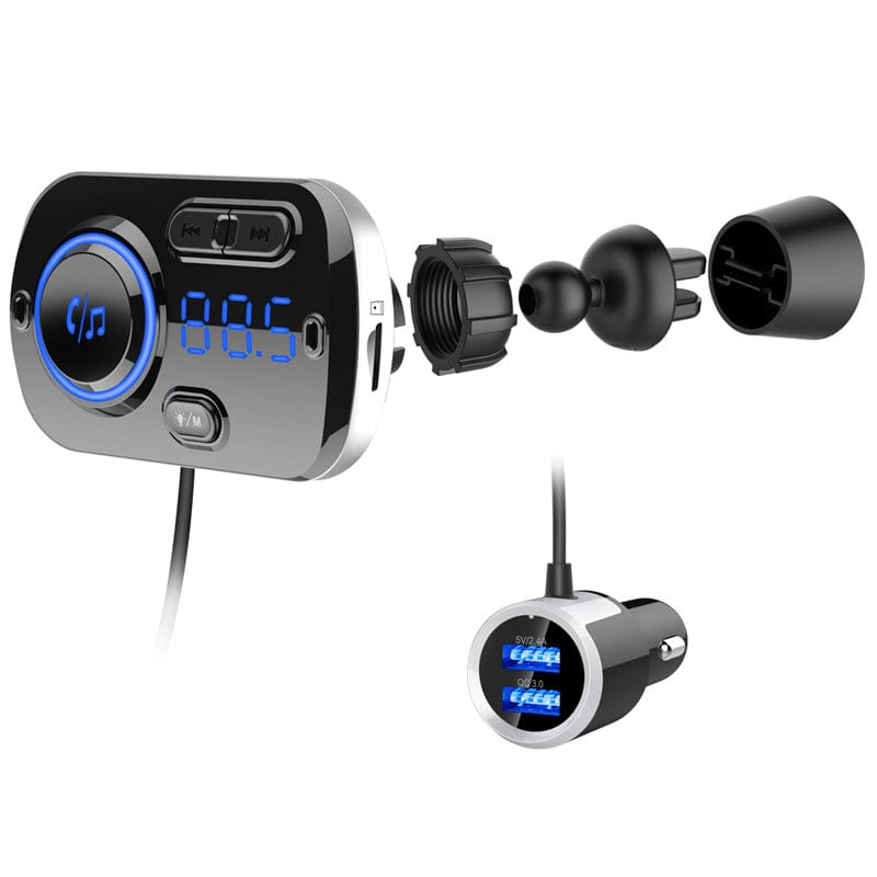Cross-border Wholesale QC3.0 Fast Charge Car Bluetooth MP3 Handfinder Player Automotive FM Transmitter Atmosphere