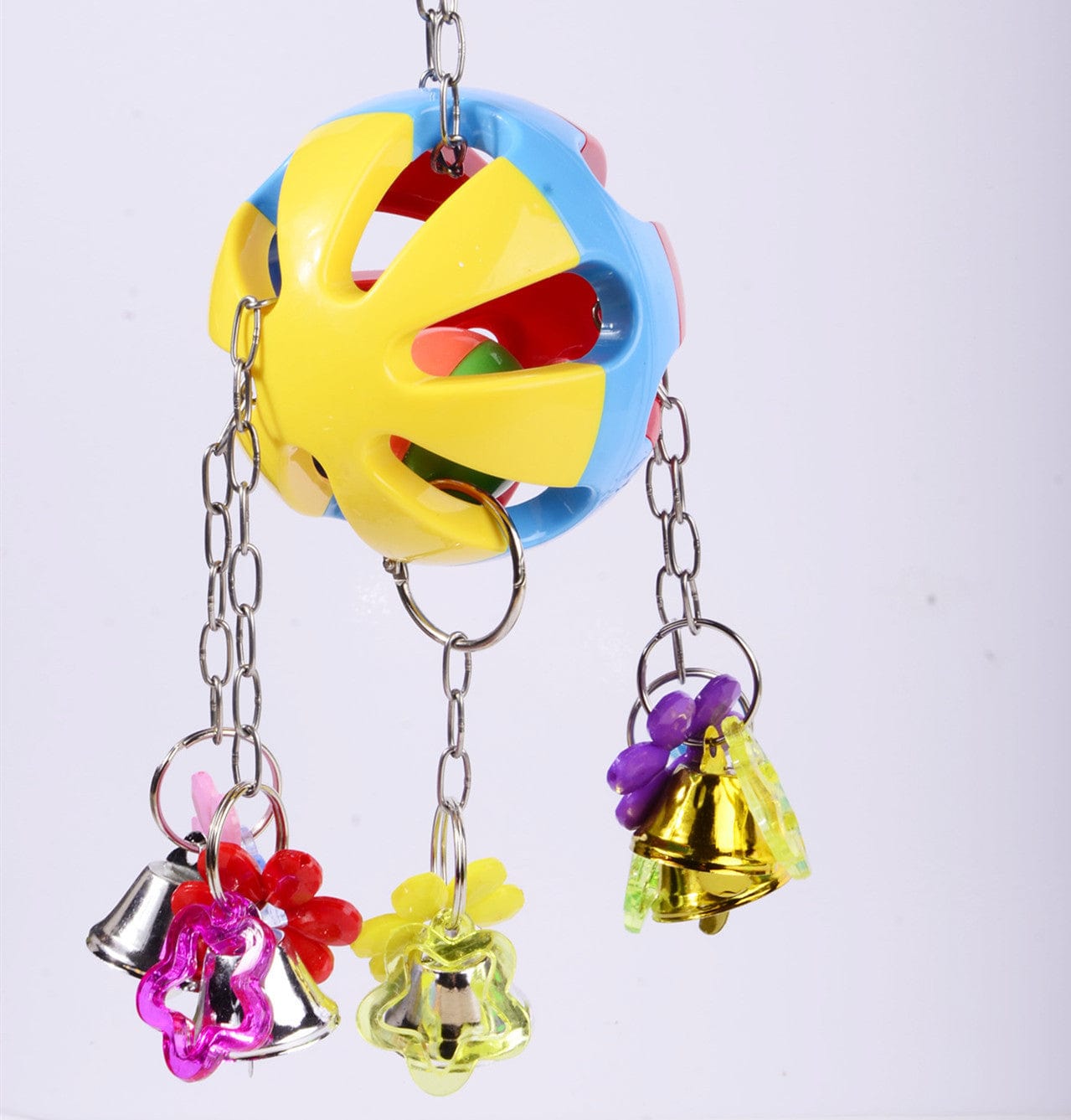 Large and medium-sized parrot supplies, acrylic bell biting toys, bird cage stand accessories, bell toys wholesale