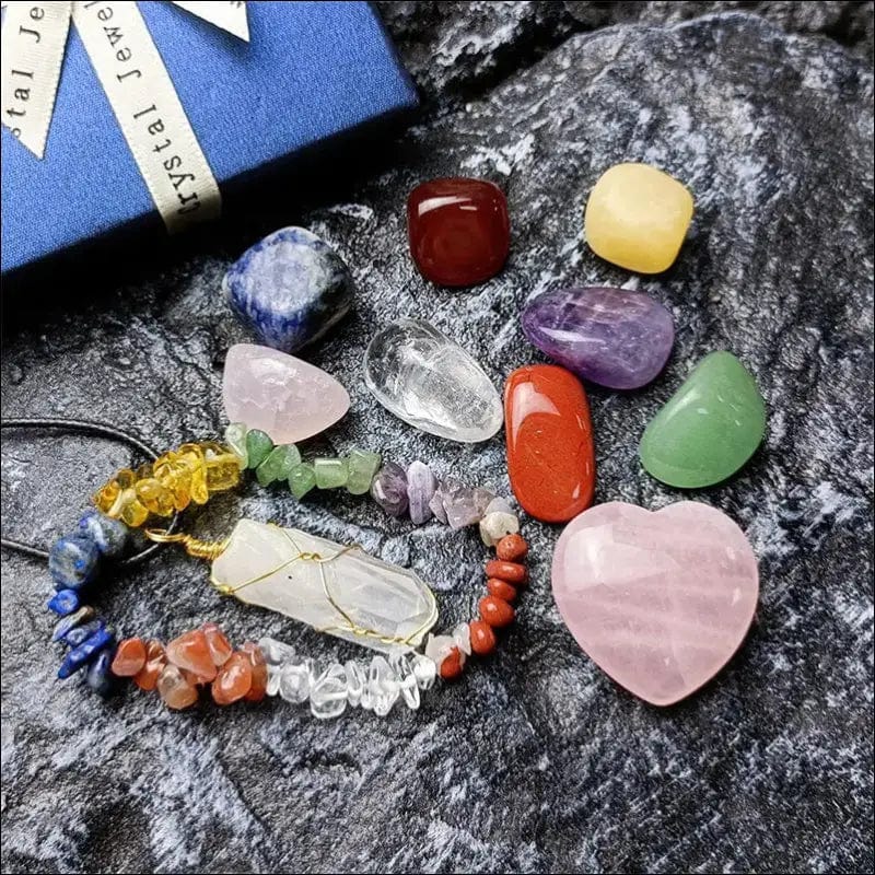 11pcs/Set Natural Healing Crystal Stone Chakras Bracelet