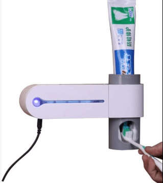 2-in-1 Automatic Toothpaste Dispenser Toothbrush Holder Wall Mounted for Wash rooms
