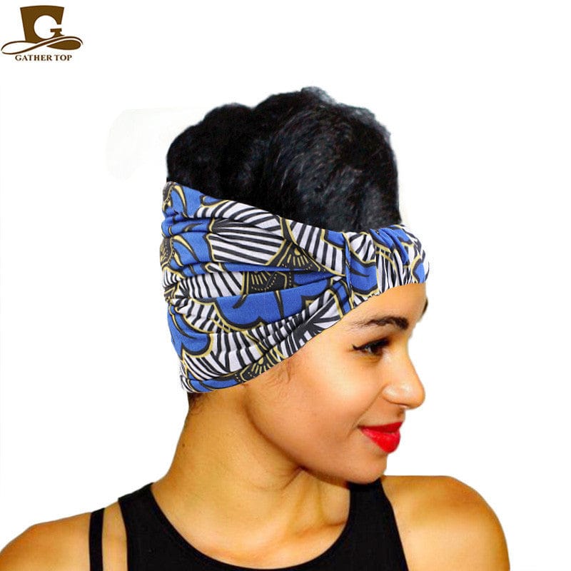 African print wide headband, hair tie, women's headscarf, European and American popular headwear TD-184B