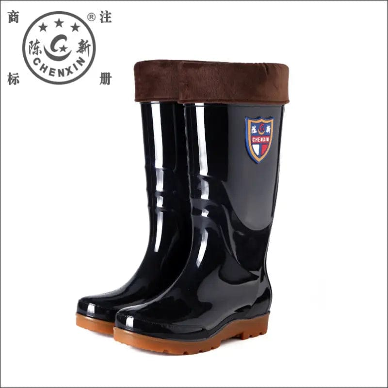 1388 Chen Xin warm rain boots water shoes men’s high tube