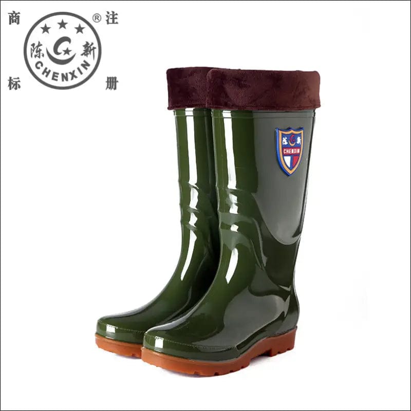 1388 Chen Xin warm rain boots water shoes men’s high tube