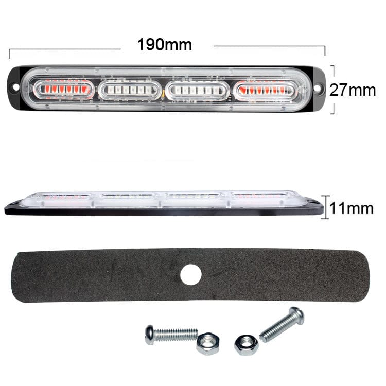 Truck Truck 12-24V body side warning light 24LED ultra-thin bungleng flash strobe light 72W