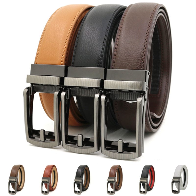 Cinturón de clic para hombre de comercio exterior, cinturón de aguja falsa, hebilla automática, 2 fabricantes de cinturones de cuero al por mayor
