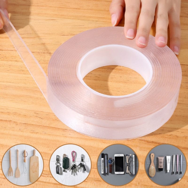 Revolutionize Your Home Decor with Transparent Nano Tape: Washable, Reusable, and Removable!