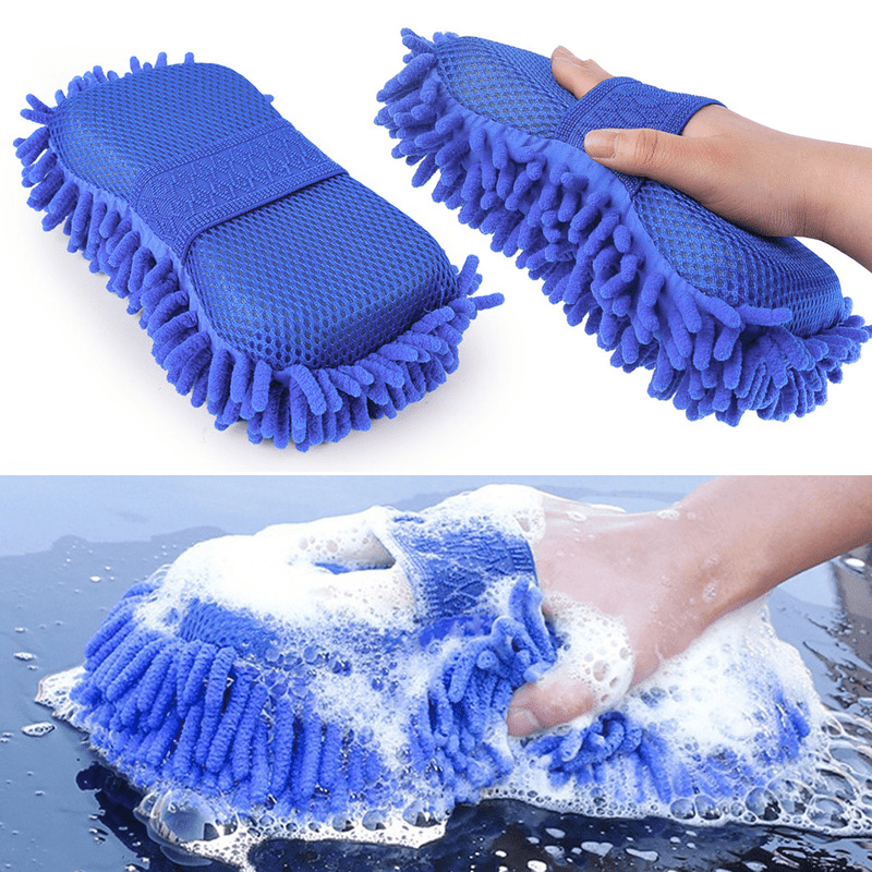 Car Motorcycle Washing Sponge Brush Soft Chenille Microfiber For Car Body Cleaning Water Absorbtion Sponge Brushes Detailing Washer