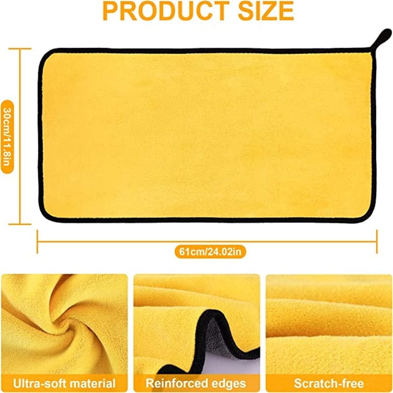 3pcs Thickened Car Wash Towels, Absorbent Scrubbers Microfiber Car Interior Cleaning Towels