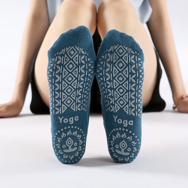 Foreign trade hot sale belt loop non-slip yoga hose rubber round head breathable flooring socks yoga special sports socks