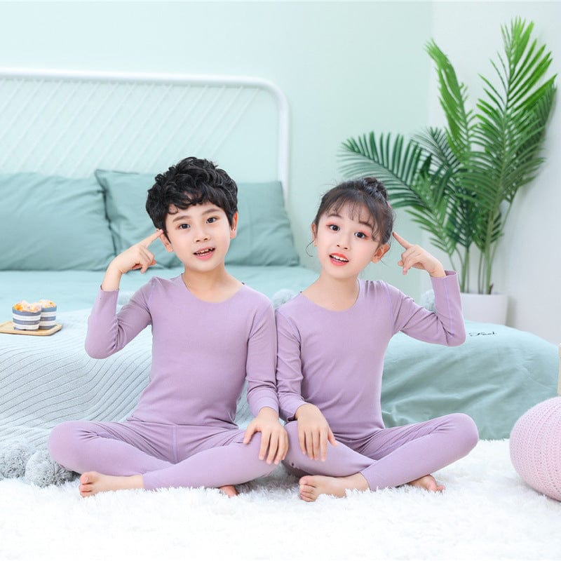 Children's autumn and winter autumn clothes heating trousers suit Chinese children underwear set seamless men and women warm home clothing wholesale