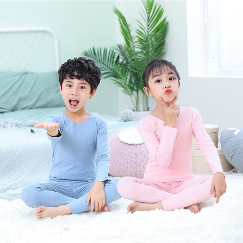 Children's autumn and winter autumn clothes heating trousers suit Chinese children underwear set seamless men and women warm home clothing wholesale