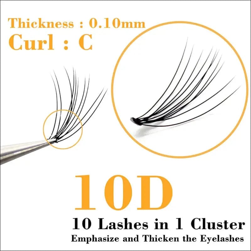 1box big capacity 60 bundles 6d 10D Eyelash Extensions 0.1mm