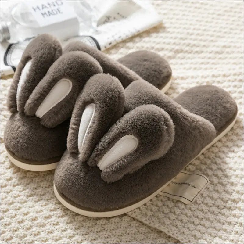 2019 new cotton slippers female cute cartoon rabbit ear bag
