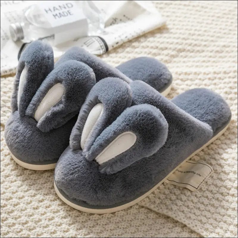 2019 new cotton slippers female cute cartoon rabbit ear bag