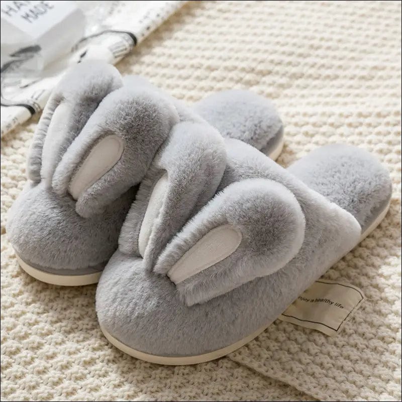 2019 new cotton slippers female cute cartoon rabbit ear bag