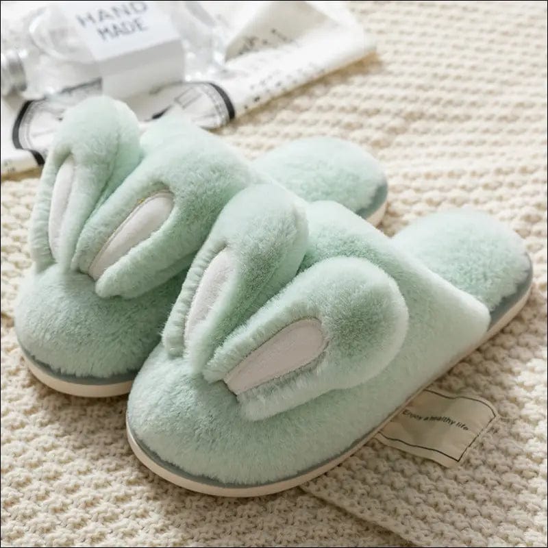 2019 new cotton slippers female cute cartoon rabbit ear bag