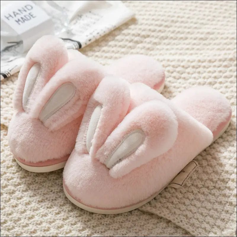 2019 new cotton slippers female cute cartoon rabbit ear bag