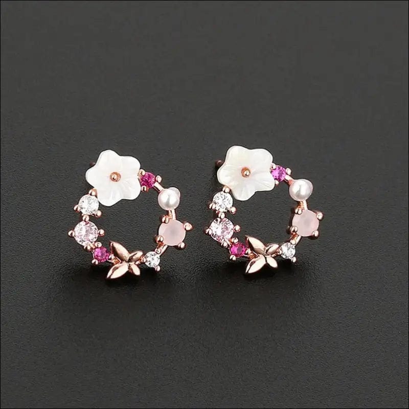 2020 New Arrival Classic Round Pink Green Crystal Stud