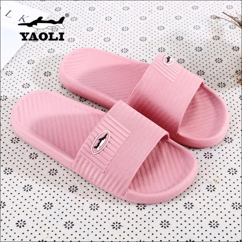 2020 new blowing home shoes striped thick bottom solid color
