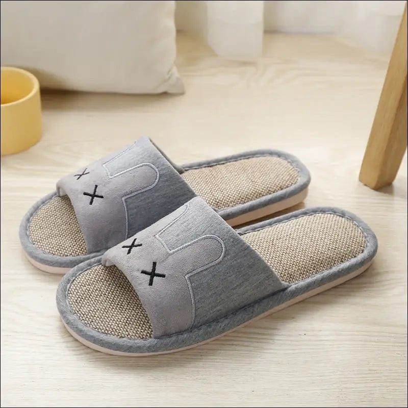 2020 new cotton and linen breathable household couple indoor