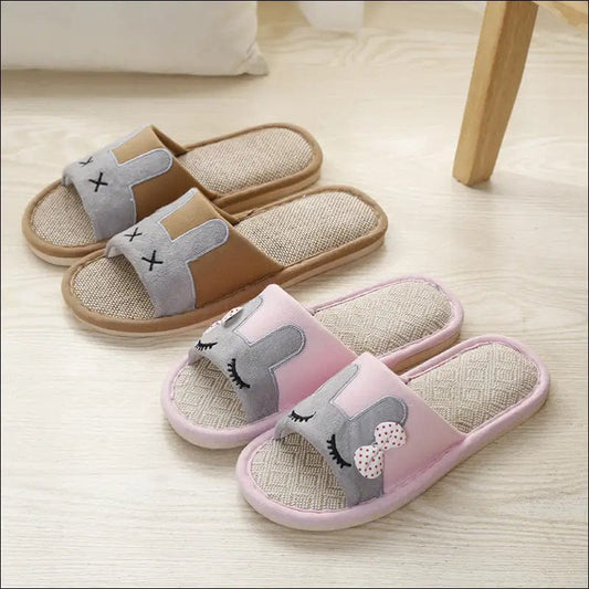 2020 new cotton and linen breathable household couple indoor