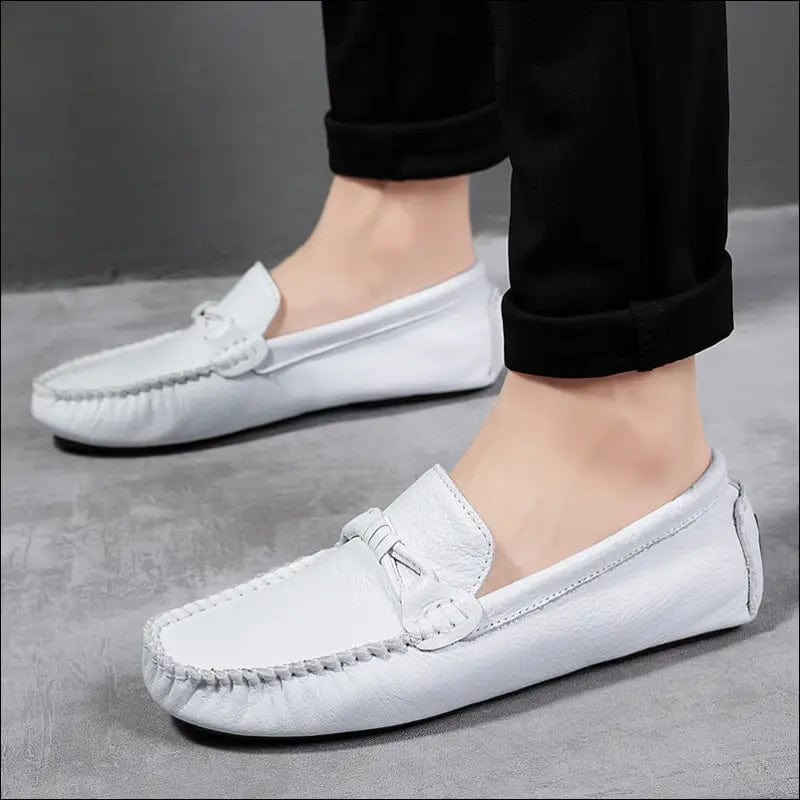 2020 summer new head layer leather lazy shoes small size