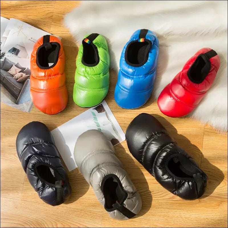 2020 winter multi-color waterproof down cotton slip shoes