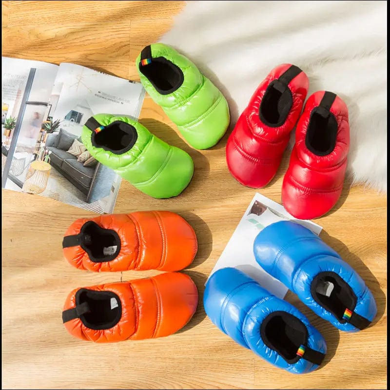 2020 winter multi-color waterproof down cotton slip shoes