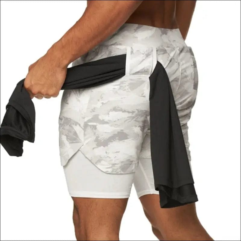 2021 Camo Running Shorts Men 2 In 1 Double-deck Quick Dry