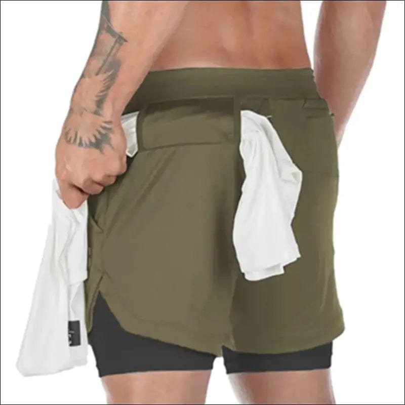 2021 Camo Running Shorts Men 2 In 1 Double-deck Quick Dry