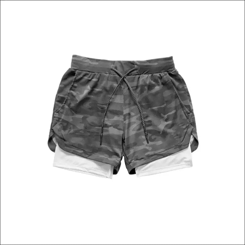 2021 Camo Running Shorts Men 2 In 1 Double-deck Quick Dry