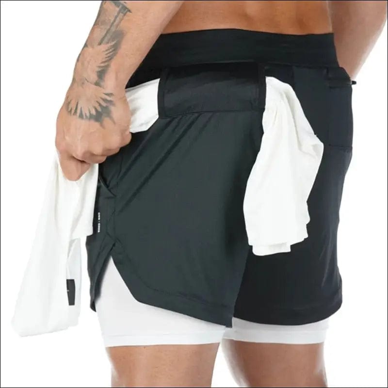 2021 Camo Running Shorts Men 2 In 1 Double-deck Quick Dry