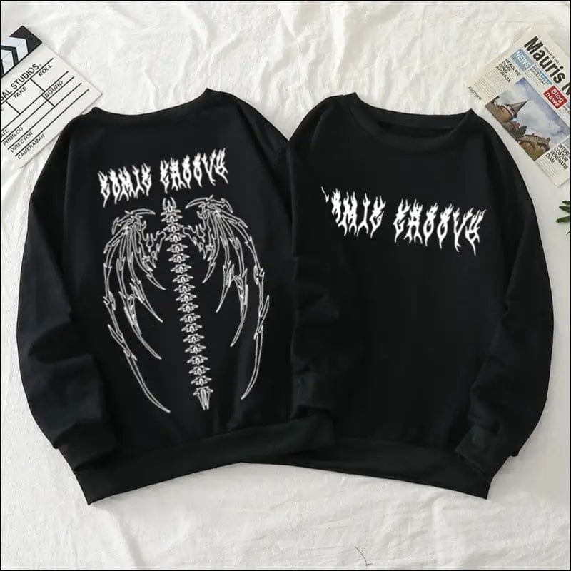 2021 Harajuku Weirdo Graffiti Letter Printed Hoodies Men