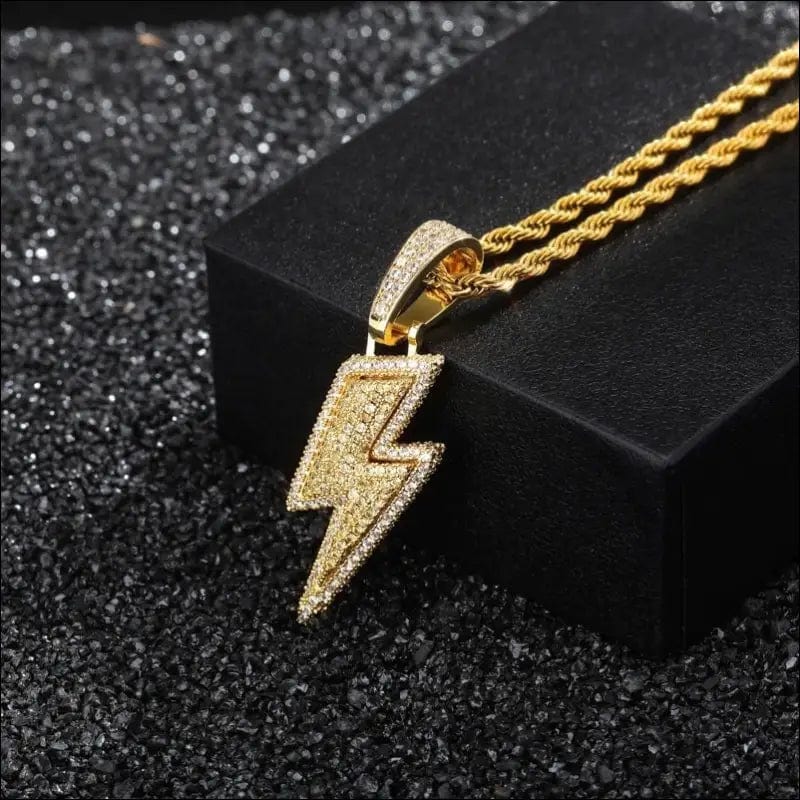 2021 Jewelry Fashion Retro Full Zircon Lightning Necklace
