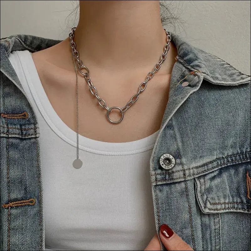 2021 new necklace female clavicle chain INS hip hop light