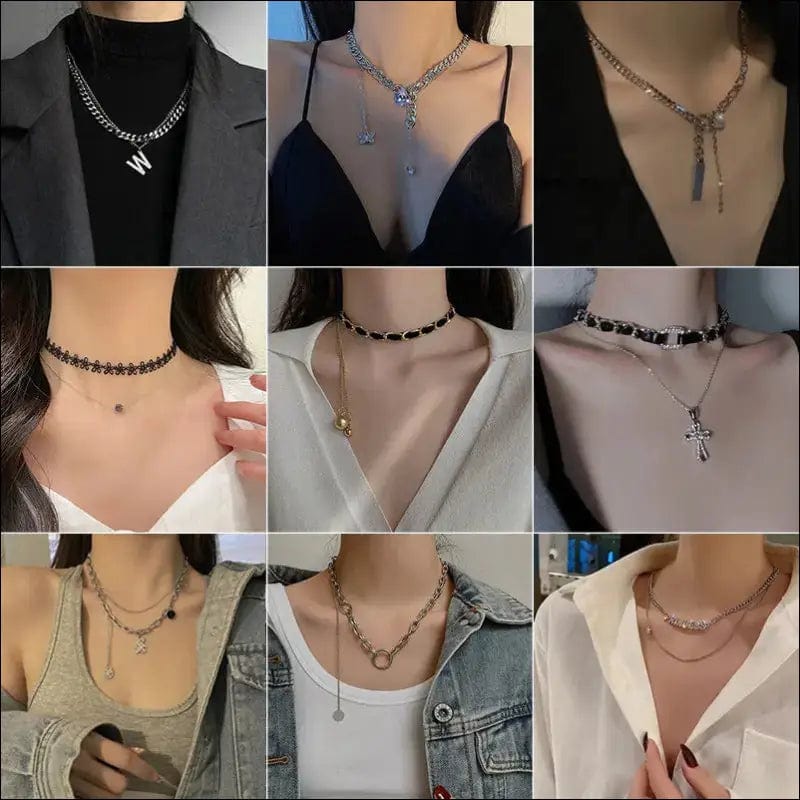 2021 new necklace female clavicle chain INS hip hop light