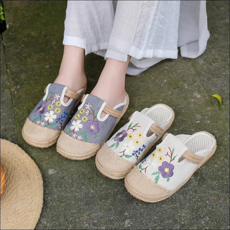 2021 new summer bag slippers female breathable cotton linen