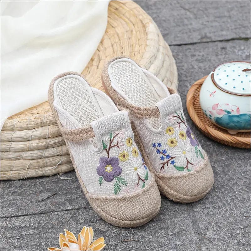 2021 new summer bag slippers female breathable cotton linen