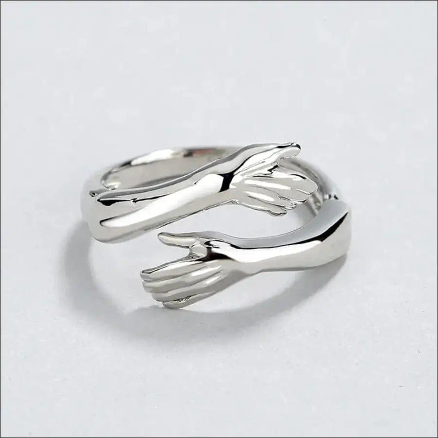 2021 New Women Girls Hand Rizeable Ring Creative Love Hug